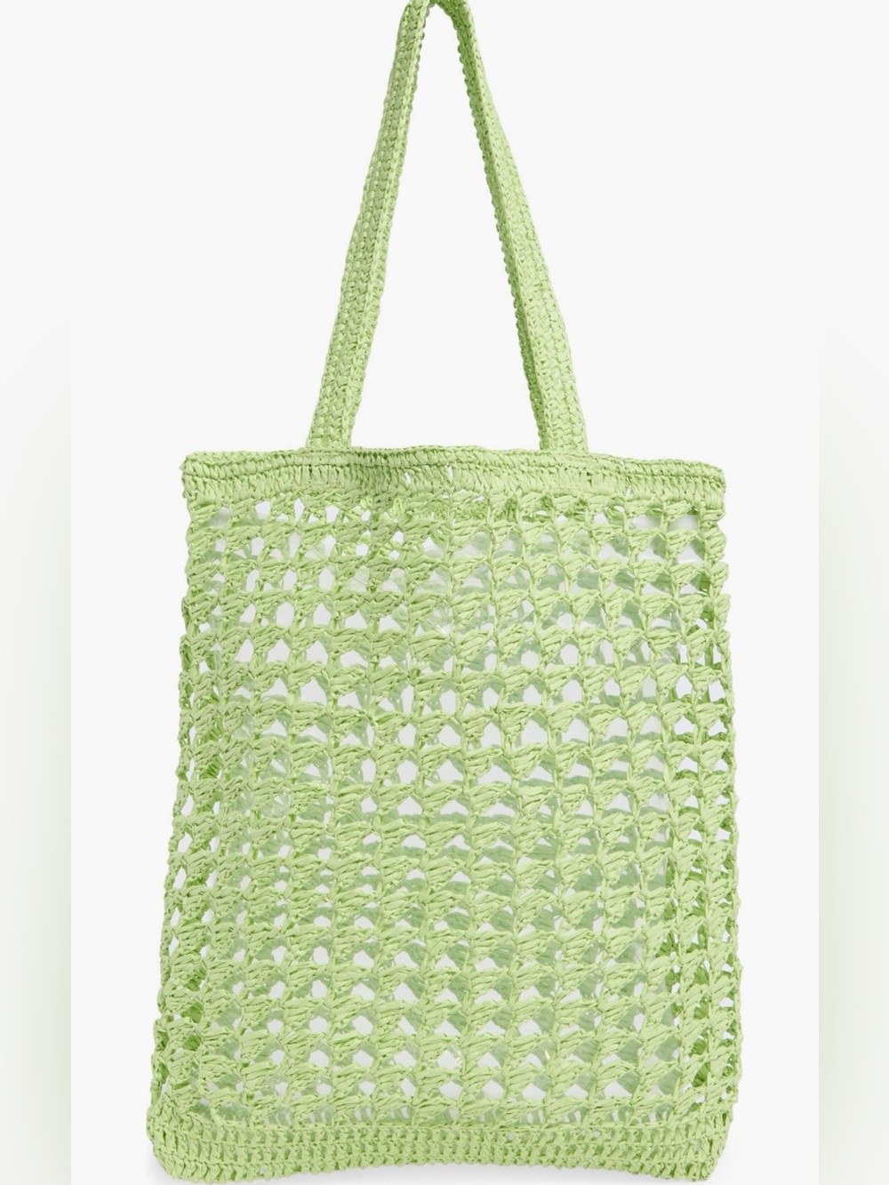 Collection XIIX Lime Green Straw Bag